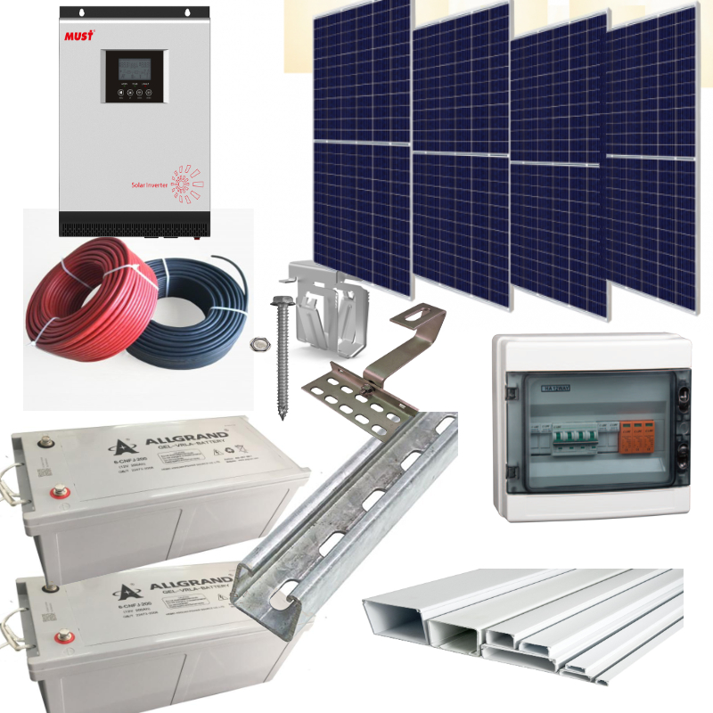 image showing solar products in a complete solar installation